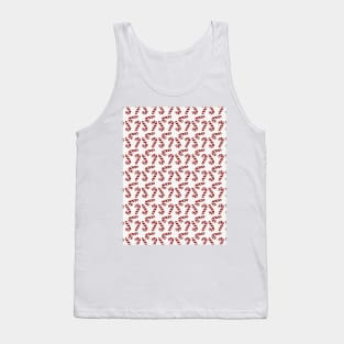 Dark Christmas Candy Apple Red Candy Canes on White Tank Top